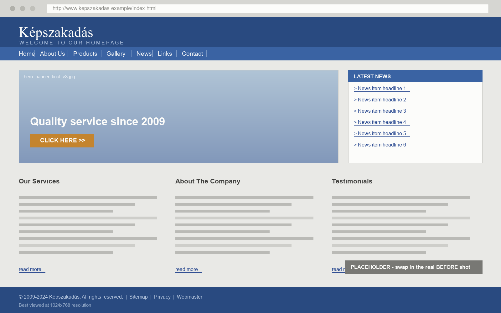 Képszakadás — the original website before the redesign