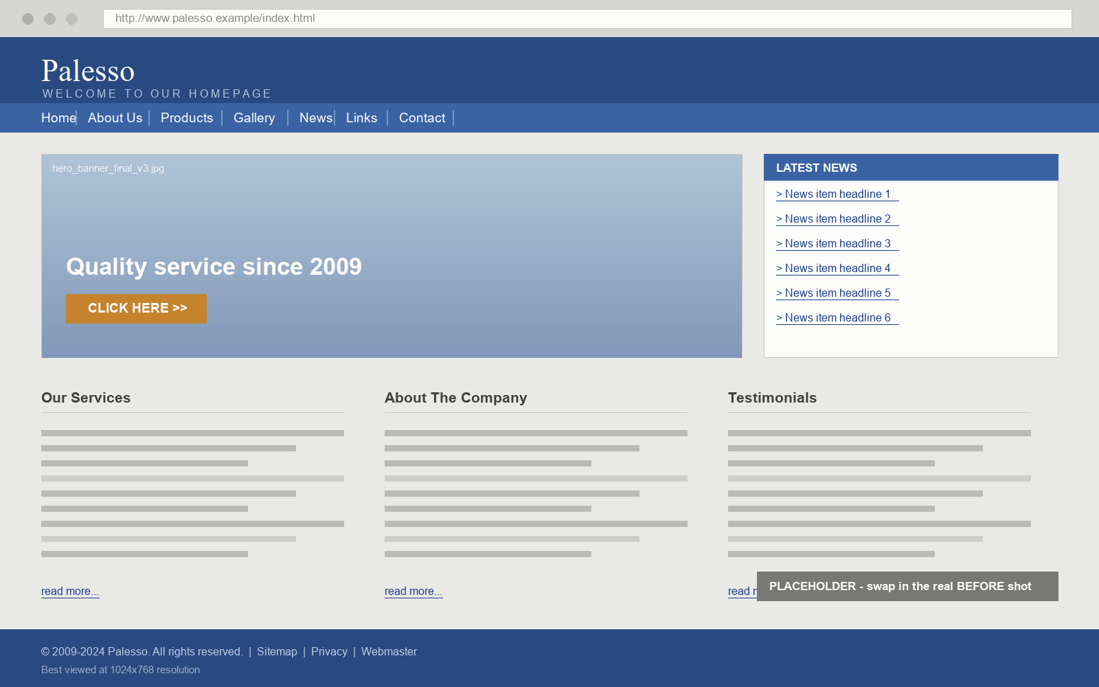 Palesso — the original website before the redesign